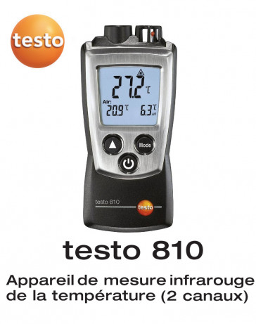 Testo 810 - 2-kanaalsthermometer voor kamertemperatuur en IR