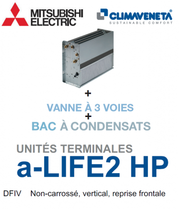 Gesloten ventilatorconvector Ongeventileerd, verticaal, front return a-LIFE2 HP 2T DFIV 0502