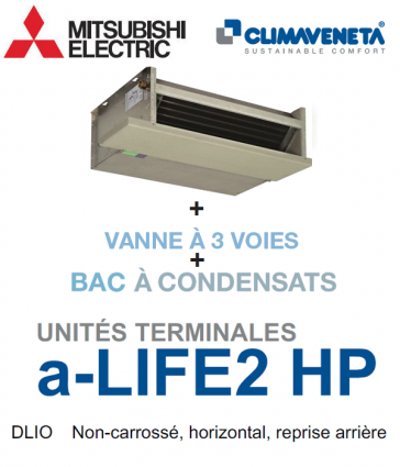 Gesloten ventilatorconvector, horizontaal, terugloop a-LIFE2 HP 2T DLIO 0602