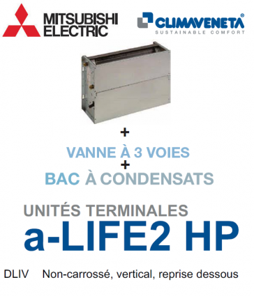 Gesloten ventilatorconvector Ongeventileerd, verticaal, retour van onderen a-LIFE2 HP 2T DLIV 0802