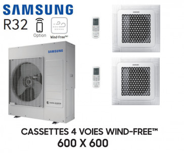 Samsung AJ100TXJ5KG Windvrije Bi-Split 4-kanaals cassette 600x600 + 2 AJ052TNNDKG