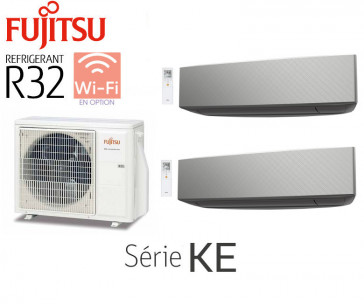 Fujitsu Bi-Split Wandmontage AOY50M2-KB + 2 ASY25MI-KE Zilver