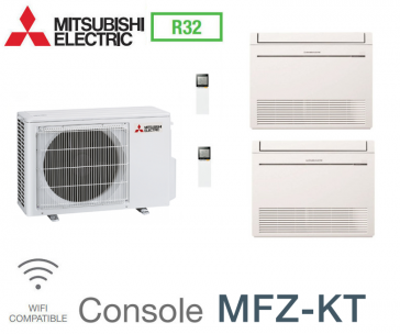 Mitsubishi Bi-split Console Inverter MXZ-2F53VF + 2 MFZ-KT25VG