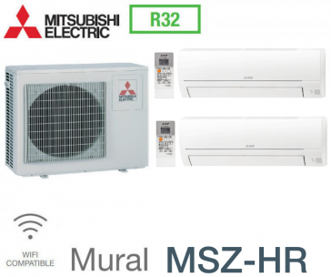 Mitsubishi Bi-split omvormer MXZ-2HA50VF + 2 MSZ-HR25VF - R32 