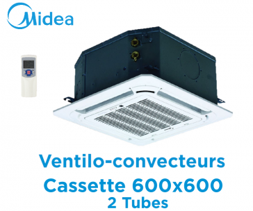 Cassette ventilatorconvector 600x600 2 buizen MKD-V400 van Midea