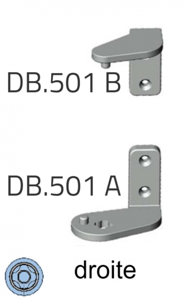 Supports pour porte droite compatible avec charnière à pivot à axe étoile