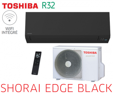 Toshiba wandmodel SHORAI EDGE ZWART RAS-B22G3KVSGB-E