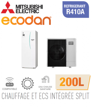 Ecodan SPLIT HEATER HYDROBOX DUO 200L R410a EHST20C-VM2D + PUHZ-SW100VAA