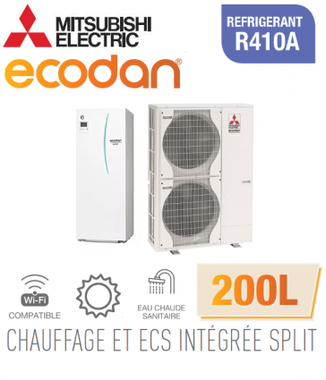 Ecodan SPLIT HEATER HYDROBOX DUO 200L R410a EHST20C-VM2D + PUHZ-SW120VHA