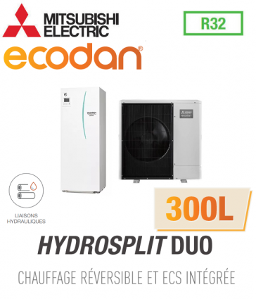 Ecodan Omkeerbare HYDROSPLIT DUO 300L R32 ERPT30X-VM2ED + PUZ-WM85VAA