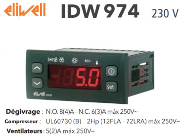 Eliwell IDW974 230V regelaar met twee NTC sensoren