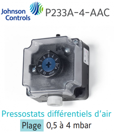 JOHNSON CONTROLS" luchtdrukschakelaar P233A-4-AAC