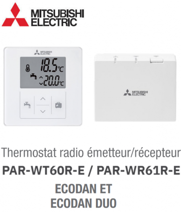 Draadloze bediening en thermostaat Mitsubishi Electric PAR-WT60R-E + PAR-WR61R-E