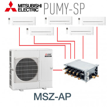 Mitsubishi 5-split PUMY-SP112VKM + 5 MSZ-AP25VGK
