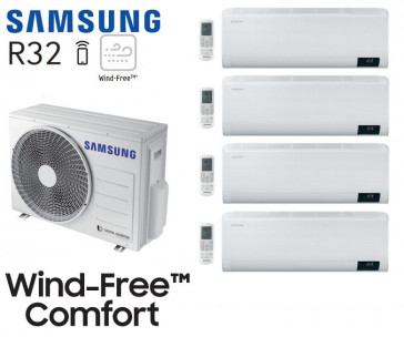 Samsung Windvrij Comfort Quad-Split AJ080TXJ4KG + 3 AR07TXFCAWKN + 1 AR12TXFCAWKN