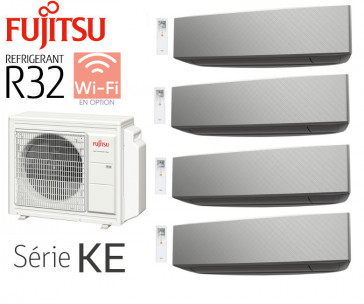 Fujitsu Quadri-Split Wandmontage AOY80M4-KB + 2 ASY20MI-KE Zilver + 1 ASY25MI-KE Zilver + 1 ASY40MI-KE Zilver