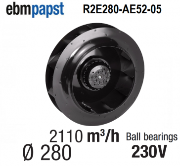 Radiaalventilator EBM-PAPST - R2E280-AE52-05 - in 230 V