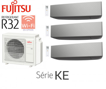 Fujitsu Tri-Split Wandmontage AOY71M3-KB + 2 ASY20MI-KE Zilver + 1 ASY40MI-KE Zilver
