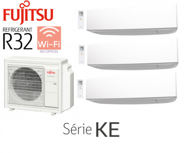 Fujitsu Tri-Split wandmontage AOY71M3-KB + 2 ASY20MI-KE + 1 ASY40MI-KE