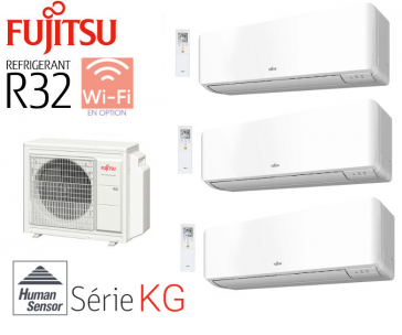 Fujitsu Tri-Split wandmontage AOY80M4-KB + 2 ASY20MI-KG + 1 ASY40MI-KG