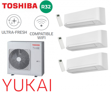 Toshiba Yukai Tri-Split RAS-3M18G3AVG-E + 2 RAS-B07E2KVG-E + 1 RAS-B10E2KVG-E