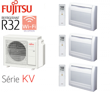 Fujitsu Tri-Split wandmontage AOY80M4-KB + 2 AGY25MI-KV + 1 AGY35MI-KV