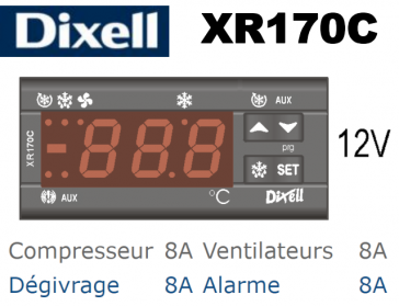 Régulateur digital pour moyennes et basses températures XR170C-0P0C1