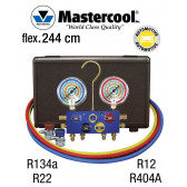 Spruitstuk met 4 kogelkleppen - R134a, R22, R12, R404A voor Mastercool auto-airconditioning
