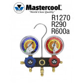 Manifold met kijkglas - 2 kleppen, Mastercool R1270, R290, R600A zonder slang