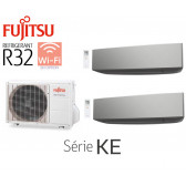 Fujitsu Bi-Split Muurbevestiging AOY40M2-KB + 2 ASY20MI-KE Zilver 