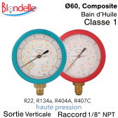 HP vervangende manometer - R134A - R404A - R22 - R407C van Blondelle