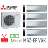 Mitsubishi Quadri-split Wall Mounted Inverter Design MXZ-4F83VF + 3 MSZ-EF22VGKS + 1 MSZ-EF42VGKS