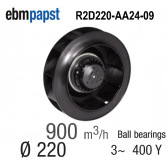 Radiaalventilator EBM-PAPST - R2D220-AA24-09 - in 400 V