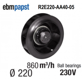 Radiaalventilator EBM-PAPST - R2E220-AA40-05 - in 230 V