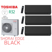 Toshiba SHORAI EDGE ZWART Tri-Split RAS-3M18G3AVG-E + 2 RAS-M05G3KVSGB-E + 1 RAS-B13G3KVSGB-E