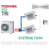 Dubbele Toshiba-cassettes 4-weg 600 x 600 DI R32 driefasig