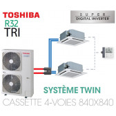 Tweeling Toshiba 840 x 840 SDI R32 3-fase 4-weg cassettepakket