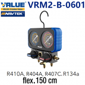 Value's VRM2-B-0601 2-weg manometerbox met kijkglas en slang.  