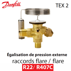 Thermostatisch expansieventiel TEX 2 - 068Z3209 - R 22/R 407C Danfoss