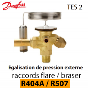 Thermostatisch expansieventiel TES 2 - 068Z3429 / 068Z3436 MOP-10C - R404A/R507A Danfoss 
