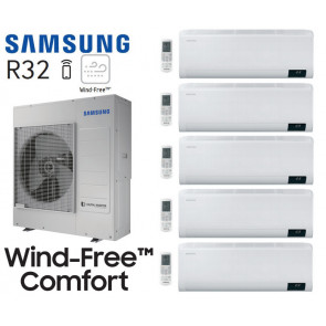 Samsung Windvrij Comfort 5-Split AJ100TXJ5KG + 4 AR07TXFCAWKN + 1 AR12TXFCAWKN
