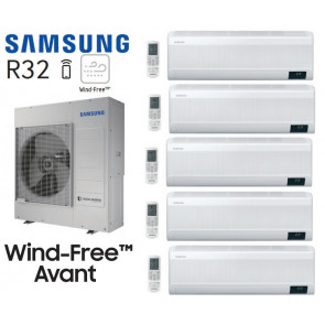 Samsung Windvrij Avant 5-Split AJ100TXJ5KG + 4 AR07TXEAAWK + 1 AR12TXEAAWK