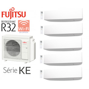 Fujitsu 5-Split wandmontage AOY100M5-KB + 4 ASY20MI-KE + 1 ASY40MI-KE