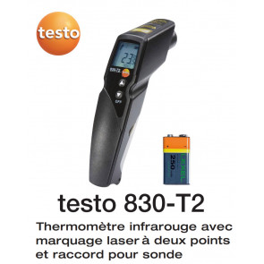 Testo 830-T2 - Thermomètre infrarouge avec marquage laser à deux points et raccord pour sonde