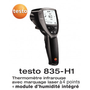Testo 835-H1 - Infraroodthermometer met 4-punts lasermarkering en geïntegreerde vochtigheidsmodule