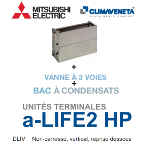 Gesloten ventilatorconvector Ongekoeld, verticaal, retour van onderen a-LIFE2 HP 2T DLIV 0402