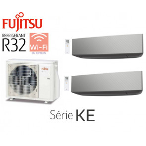 Fujitsu Bi-Split Wandmontage AOY50M2-KB + 2 ASY25MI-KE Zilver