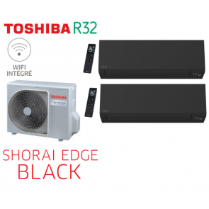 Toshiba SHORAI EDGE BLACK Bi-Split RAS-2M18U2AVG-E + 2 RAS-B10G3KVSGB-E 