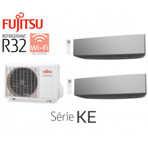 Fujitsu Bi-Split Muurbevestiging AOY40M2-KB + 2 ASY20MI-KE Zilver 