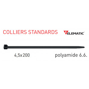 Standaard kabelbinders Zwart 200x4,5 mm van "Elematic". 